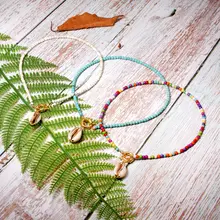 Бохо, цветной бисер, колье, ожерелье для женщин, каури, раковина, подвеска, золото, короткое ожерелье, раковина, камень, колье, летнее ювелирное изделие