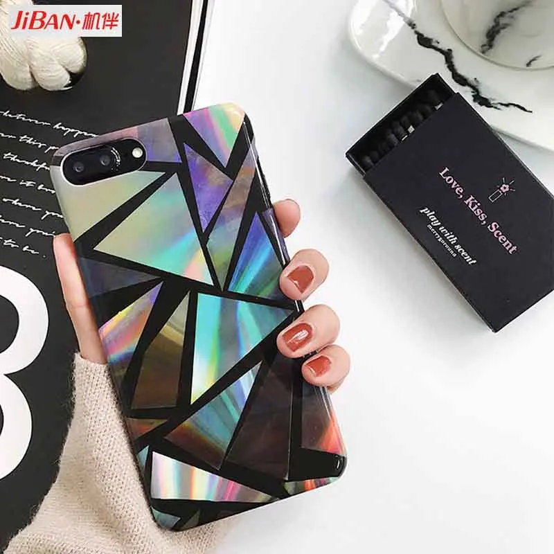 JIBAN Shining Geometric Phone Case For iPhone X Fashion ...
