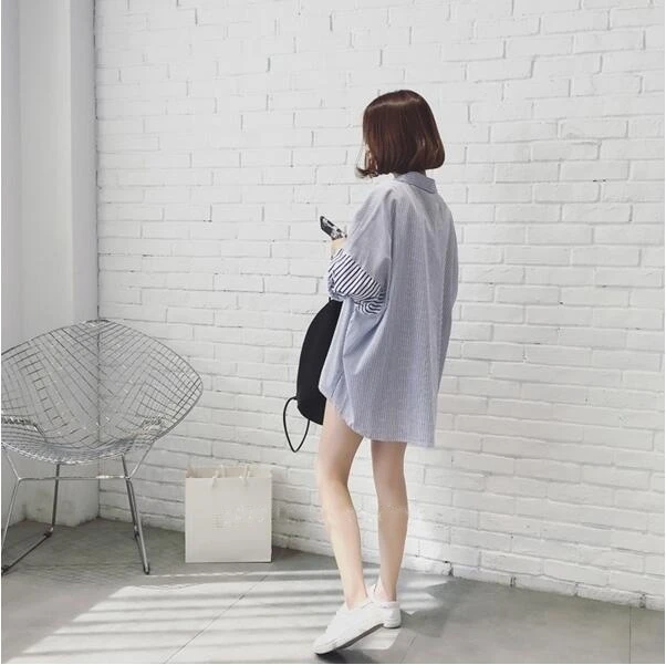Shirts Women Long Sleeve Striped Casual Fashion High Quality Loose Womens Clothing Korean Style Simple All-match Elegant Summer