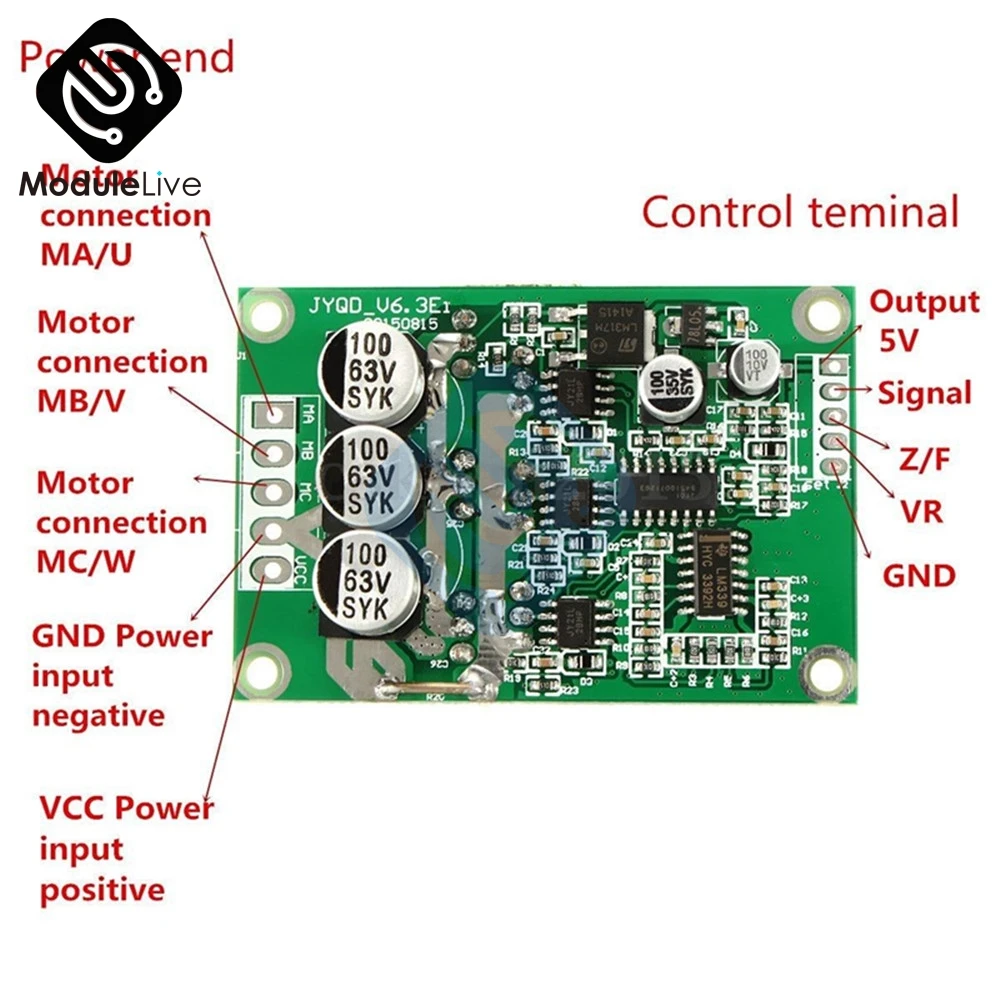 DC 12V 36V 500W PWM бесщеточный мотор Управление Зал балансировки автомобильных
