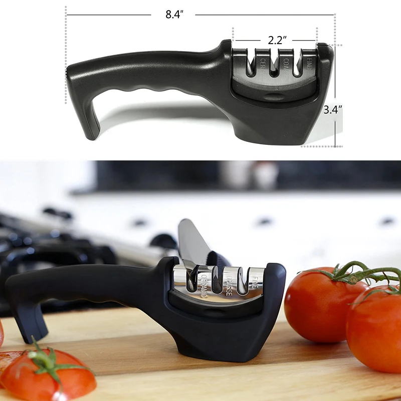 

Professional Knife Sharpener Stainless Steel Knife sharpening Tool Carbide Ceramic Knife Kitchen Tools Sharpening Stone