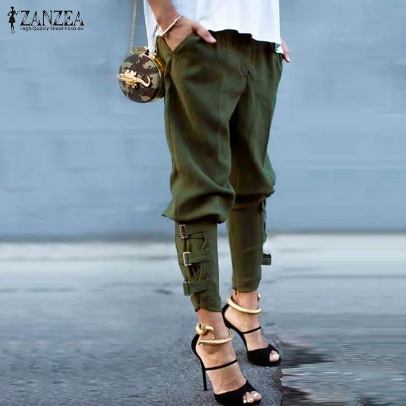 

Hot Sale 2016 Summer Autumn ZANZEA Women Harem Pants Casual Loose Elastic Waist Long Pants Leisure Solid Trousers Plus Size