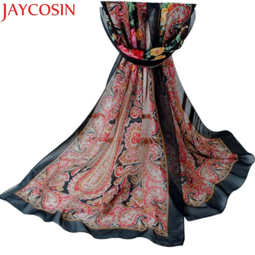 

JAYCOSIN Women Autumn Winter Bohemia Chiffon Scarf Long Scarves Painted Soft Long Wraps Shawl Scarves Scarf foulard from india