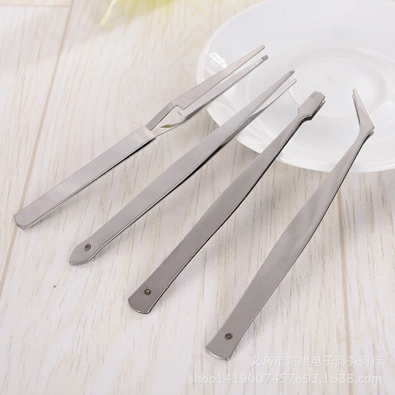 

4pc/Set Tweezers DIY Crafts Modelling Soldering Trade Work Tool Stainless Steel Hand Repair Tools