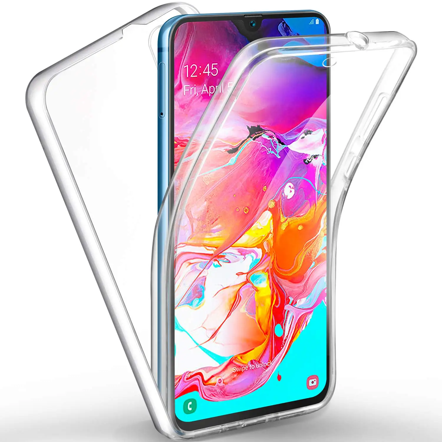 Чехол для Samsung Galaxy A70 A705 A 70 2019 чехол на 360 градусов силиконовый 2 в 1 Жесткий ПК +