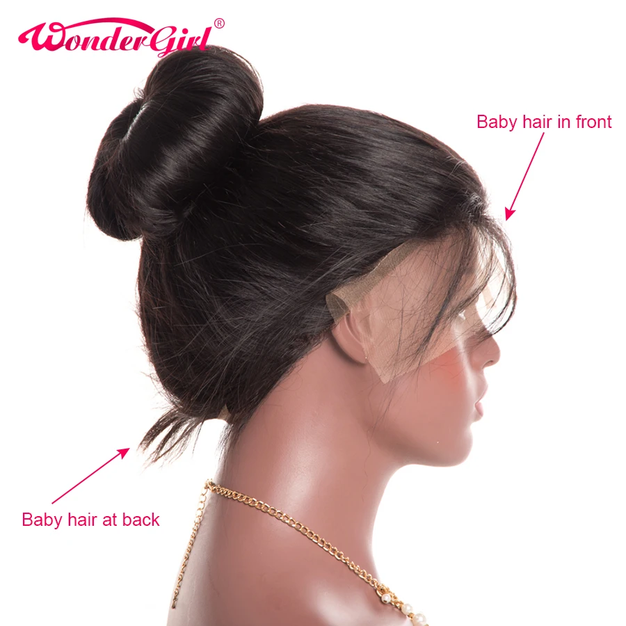 Wonder girl 13x6 Lace Front Wig Remy Glueless Lace Front Human Hair Wigs Pre Plucked Brazilian Straight Lace Wig With Baby Hair