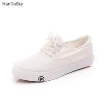 

2018 Spring Small White Shoes, Summer Comfort Breathable Canvas Shoes Flat Bottom Shoes Korean Style Campus Breeze Simple