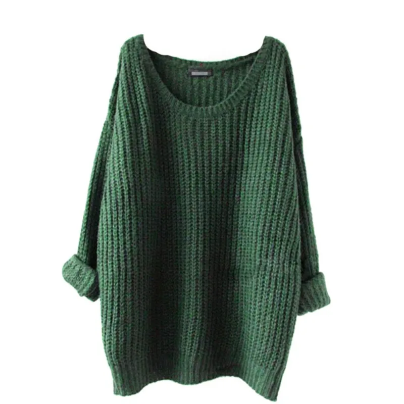 

Autumn Winter Sweater Women O-Neck Loose Pullovers Solid Jumper Knitted Basic Sweaters 5 Colors new