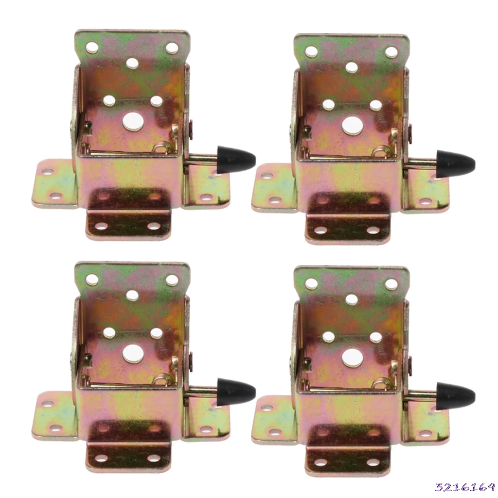 4X Iron Locking Folding Table Chair Leg Brackets Hinge Self Lock