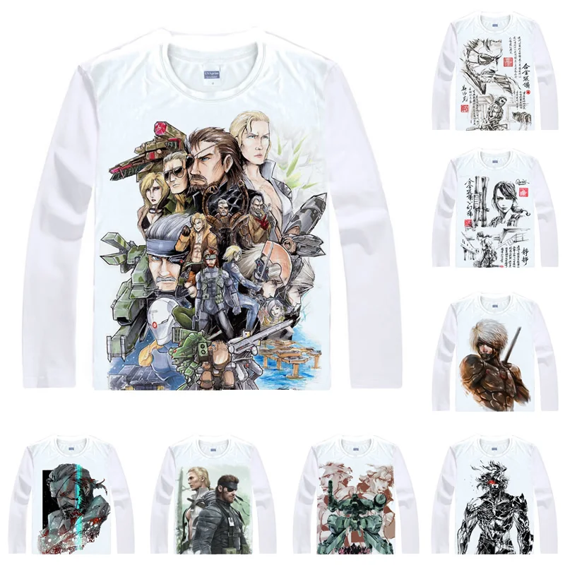Metal Gear T Shirts Men Long Sleeve Anime Shirts Kojima Metal Gear Solid Solid Snake Liquid Snake Raiden Big Boss Cosplay Shirt T Shirts Aliexpress Raiden is a character from metal gear solid. aliexpress