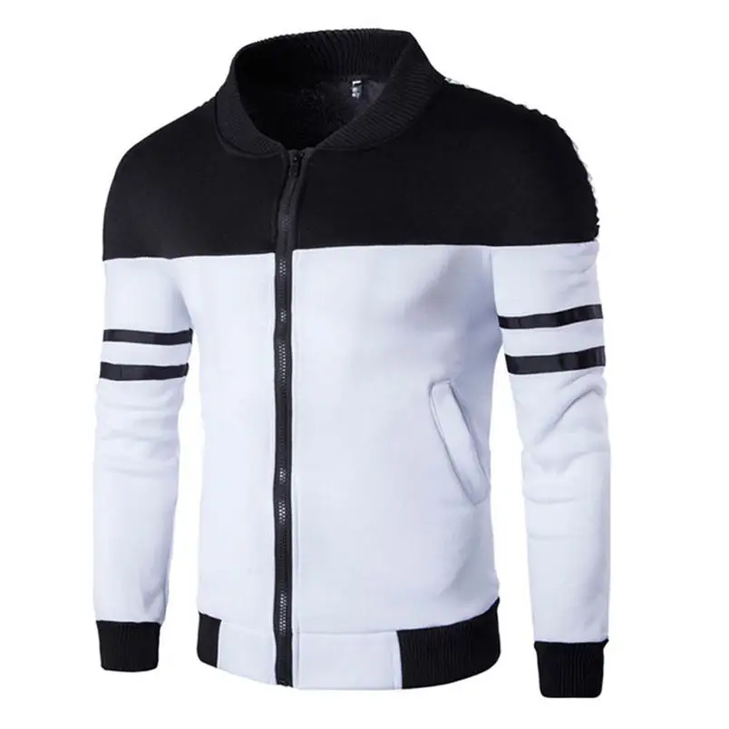 Winter Coat For Men Fashion Casual 2018 Autumn Winter New Zipper Sportswear Patchwork Jacket Long Sleeve Outwear Coat  (3)