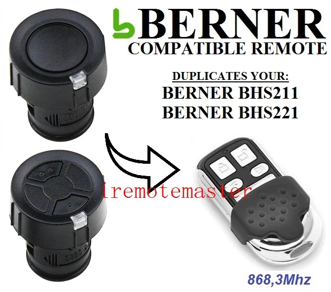 

10pcs BERNER BHS211,BHS221 garage door remote control replacement top quality free shipping