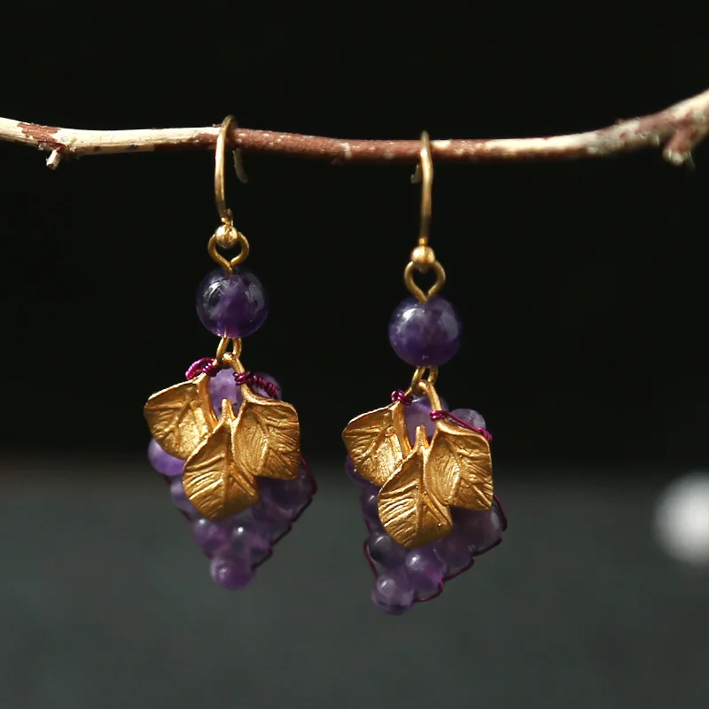 

In 2017 the new manual original natural amethyst diamond geometry chic dangler mixed batch