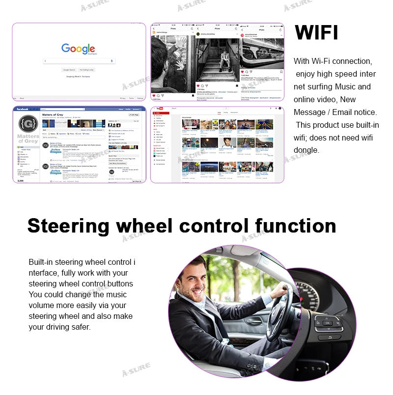 Flash Deal A-Sure 2 Din Android 9.0 Radio GPS DVD Player Navigation For Mercedes Benz C-class W203 CLK G500 Viano Vito Class G-Class W463 22
