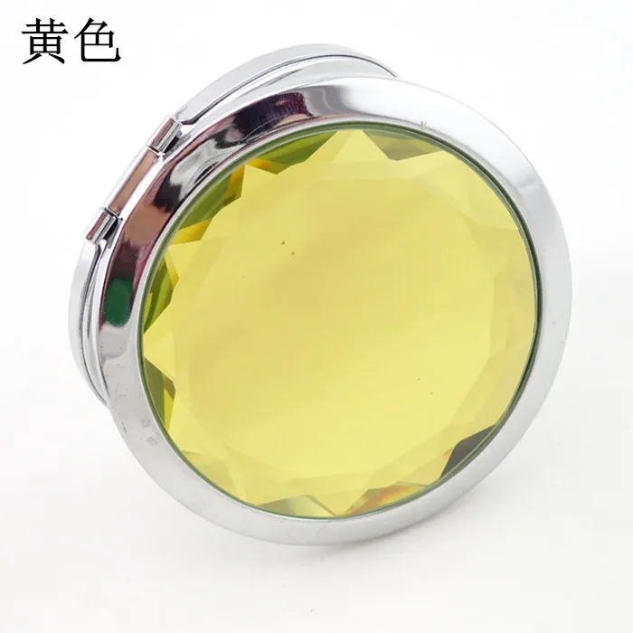 Espelho de Maquiagem Presente do Casamento Mulher Dobrável Espelho Compacto Cristal Metal Bolso Cosmético 100 Pçs - Lote 70mm 19 compacto cristal metal bolso espelho presente do