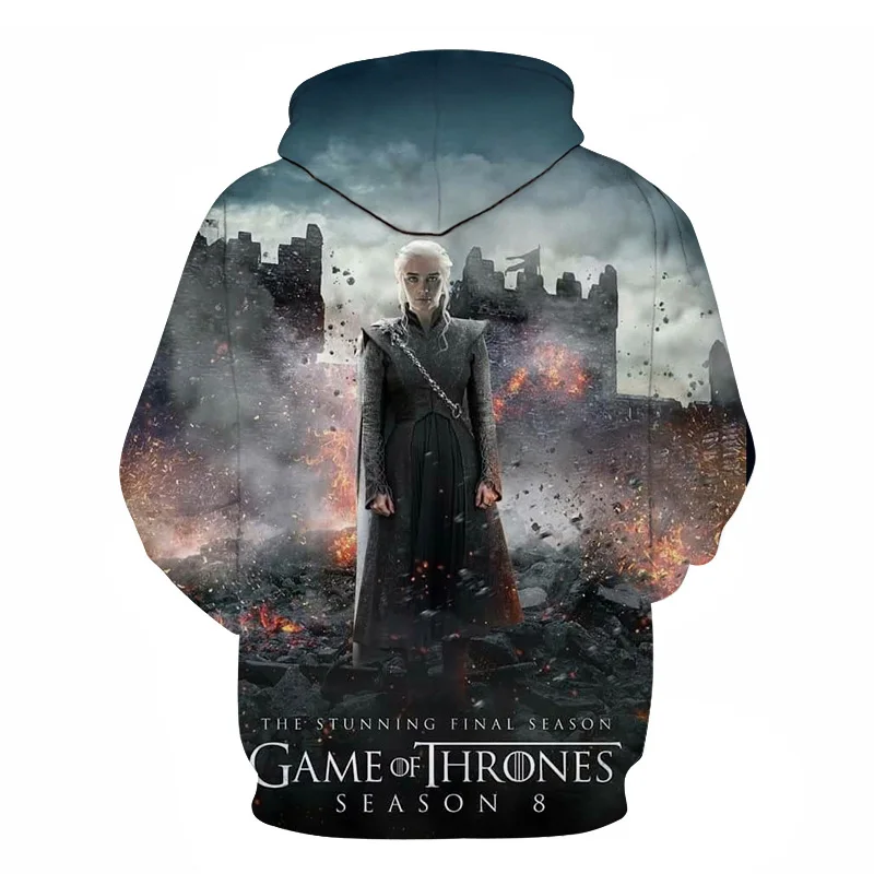 New Movie Game of thrones Hoodie Men Women All characters Cosplay 3d Sweatshirts Hoodies Casual Men Streetwear Pullover 6XL