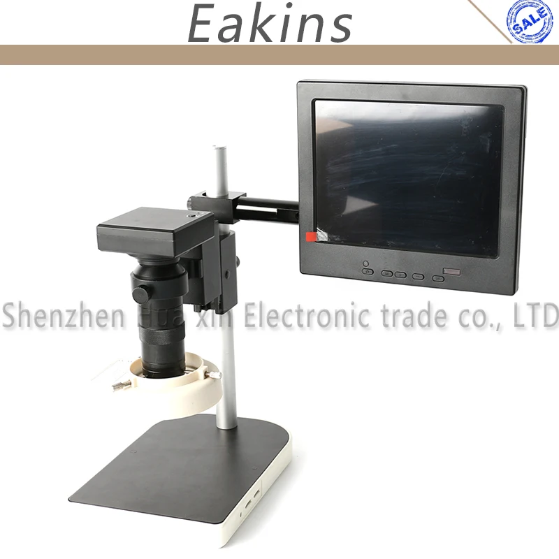 

HD 1080P CMOS U Disk Storage Picture Video imaged Recording HDMI VGA Microscope Camera +100X C-mount lens+56 LED Light+Stand+LCD