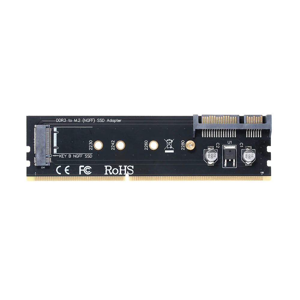 Адаптер для жесткого диска адаптер DDR на M.2 SATA (NGFF) B key 2230/2242/2260/2280 SSD DDR4 слот памяти