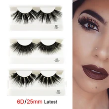 Mangodot Новые 25 мм Искусственные норковые ресницы 6D ручной работы натуральные накладные ресницы длинные 3D maquiagem Роскошные ресницы для наращивания Ins cilios