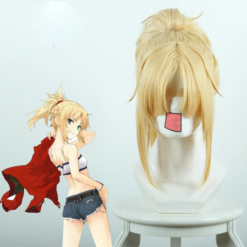 Парик для косплея Fate/Apocrypha Saber morжелд женщин и девушек 40 см Короткий прямой парик