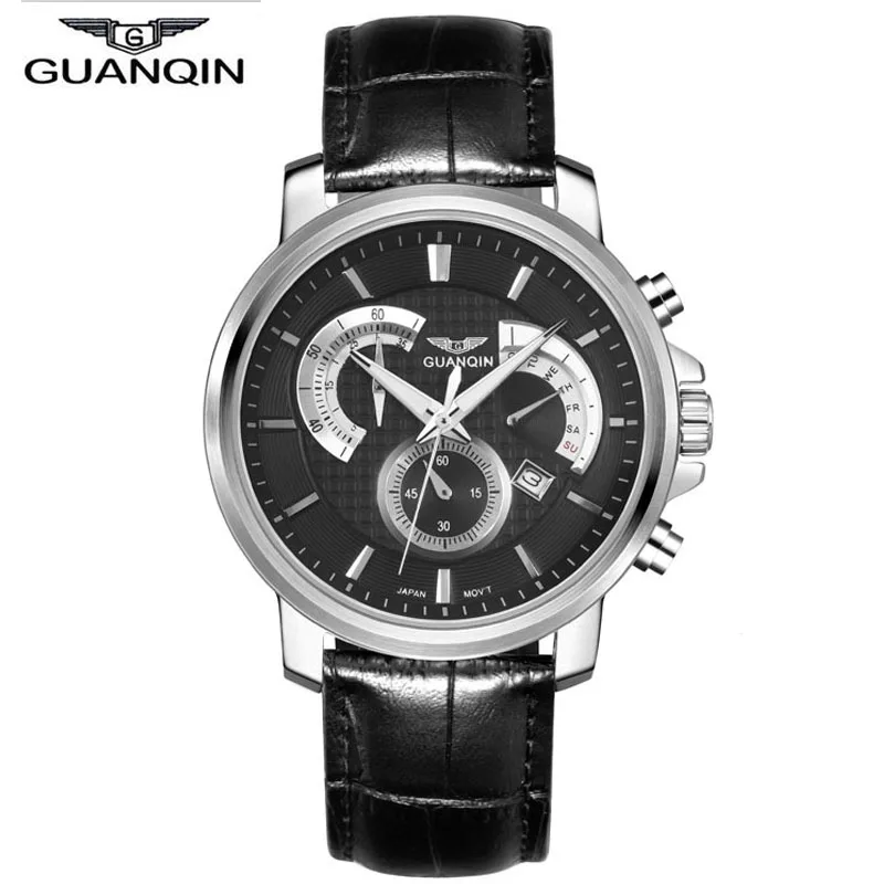 Relogio Masculino GUANQIN Mens Top Brand Luxury Watches Men Military Sport Luminous Wristwatch Chronograph Leather Quartz Watch Relogio Masculino GUANQIN Mens Top Brand Luxury Watches Men Military Sport Luminous Wristwatch Chronograph Leather Quartz Watch