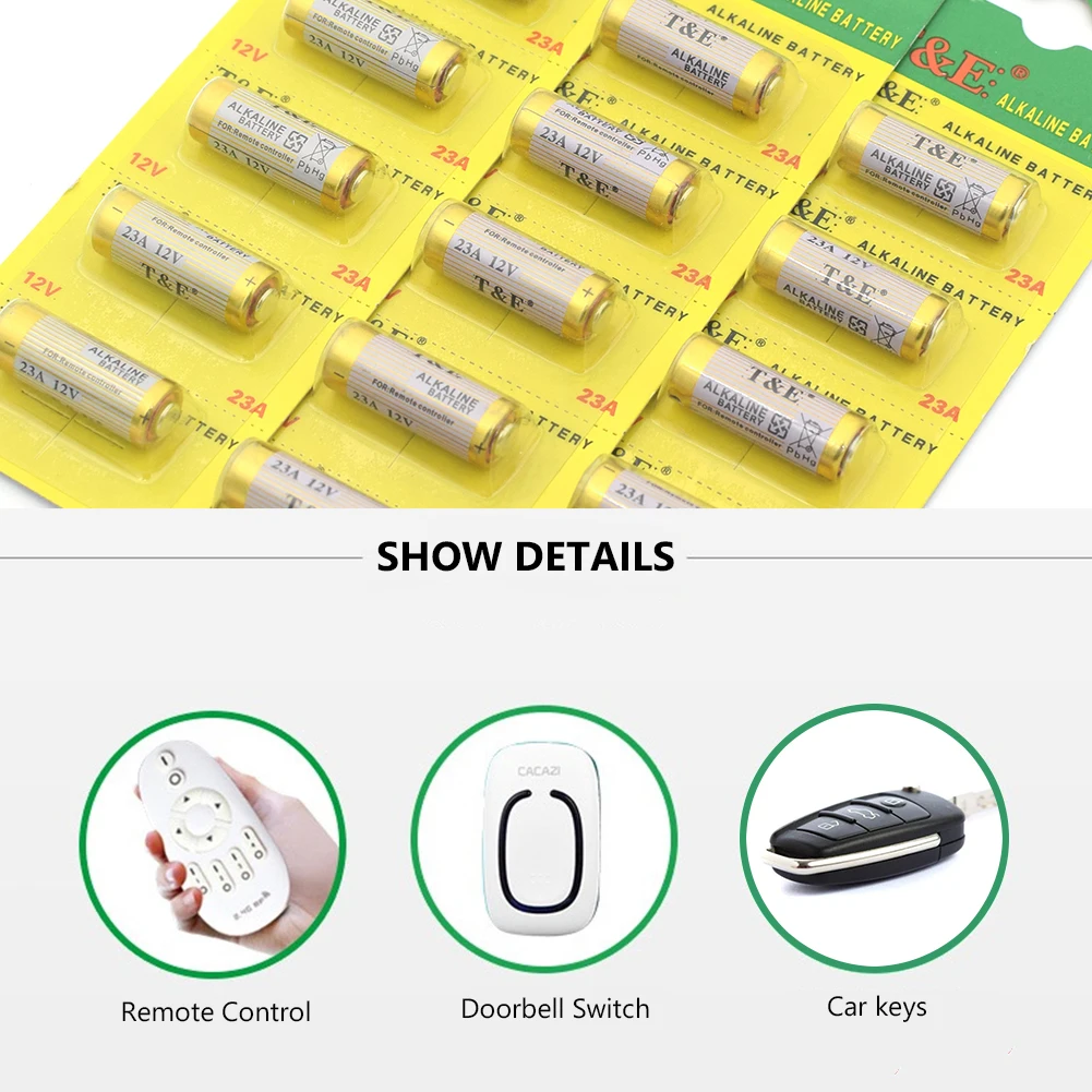 Замена 5 x 23A 12V щелочные батареи 23AE MS21 A23 V23GA батарея для радиоуправления