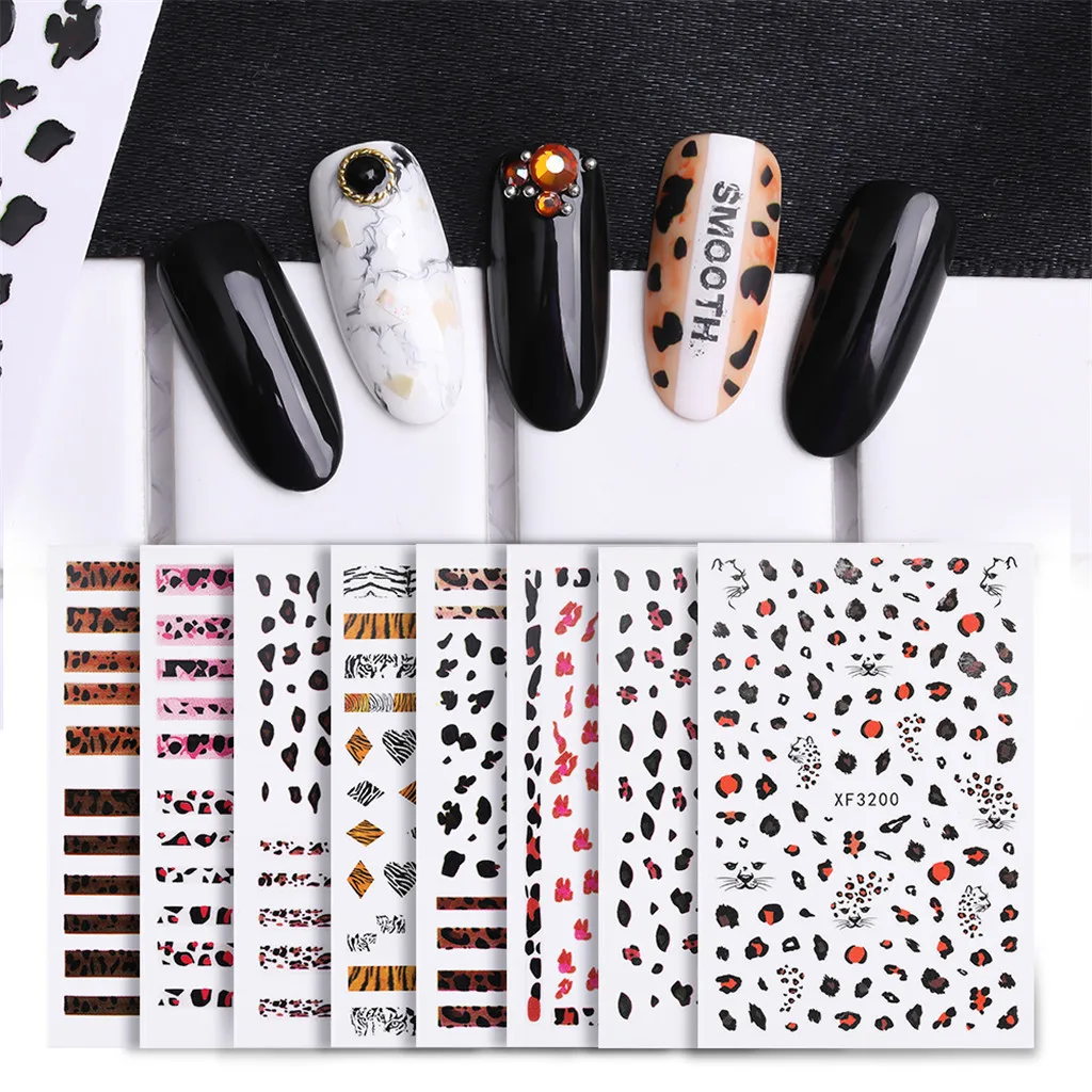 

Leopard Manicure Sticker 3D Stereo Sticker Matte Matte Tiger Manicure Sticker Nail Art Decorations BTMM