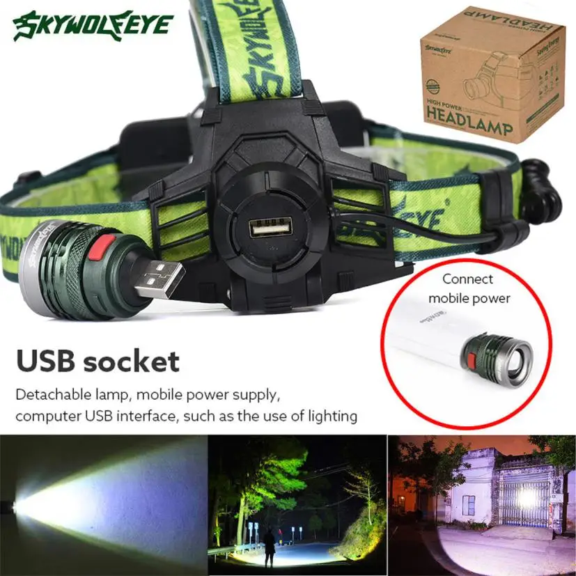 

MA 6 Shining Hot Selling Fast Shipping 5000Lm CREE XM-L T6 LED ZOOM Headlamp Headlight Flashlight Head Light Lamp 18650