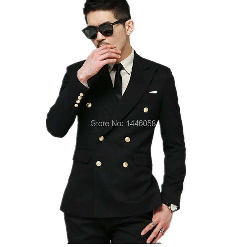 High Quality Mens Black Double Breasted Suit-Buy Cheap Mens Black