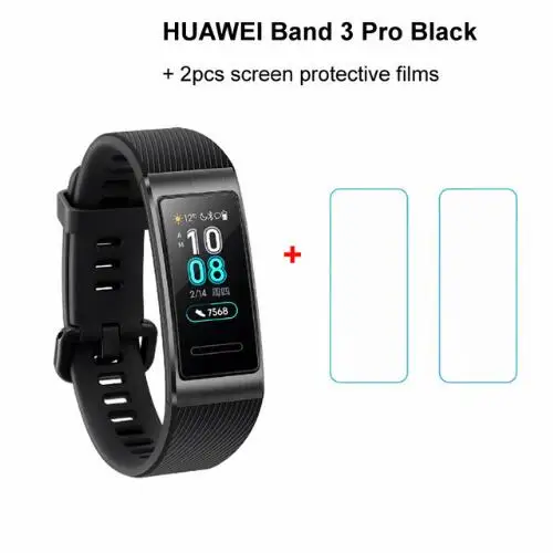 Смарт-браслет huawei Band 3/3 Pro, 0,95 дюймов, трекер для плавания, водонепроницаемый, Bluetooth, фитнес-трекер, сенсорный экран - Цвет: Pro black x film