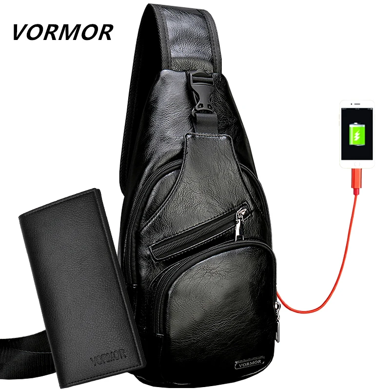 

Crossbody Bags for Men Messenger Chest Bag Pack Casual Bag Waterproof PU Leather Single Shoulder Strap Pack New Fashion