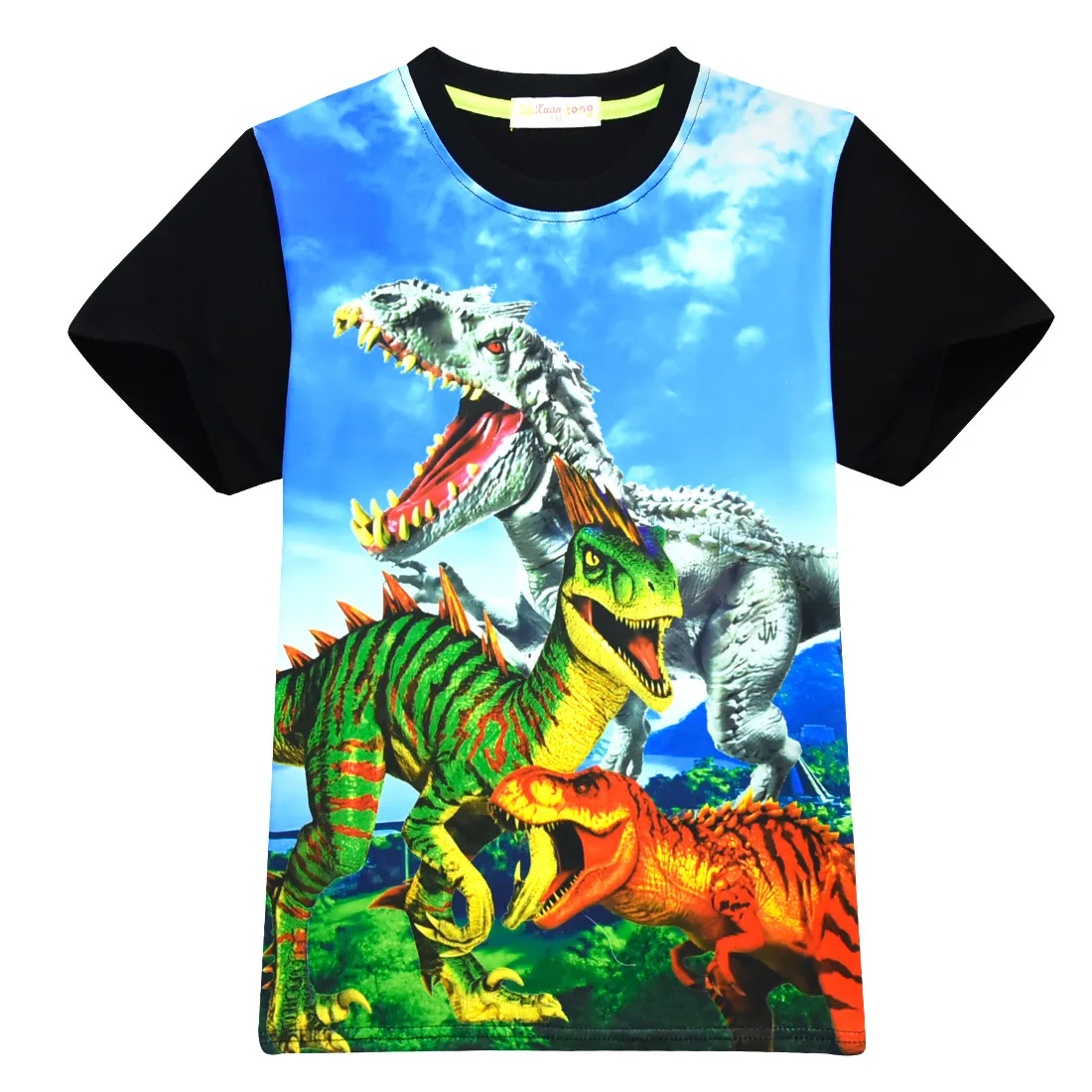 Новая удобная летняя футболка с драконом для мальчиков-подростков, для мальчиков, динозавр Юрского периода, детские шорты, топы, футболки