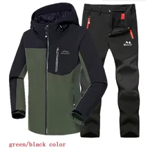 Мужские зимние водонепроницаемые лыжные теплые флисовые теплый флис для походов на открытом воздухе походная куртка комплект+ штаны 5XL