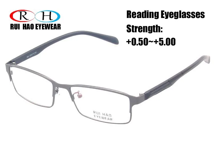 High Clear Reading Eyeglasses Presbyopic Glasses Alloy Rectangle Spectacles Resin Lens HMC Coating Customize Eyeglasses Eyewear