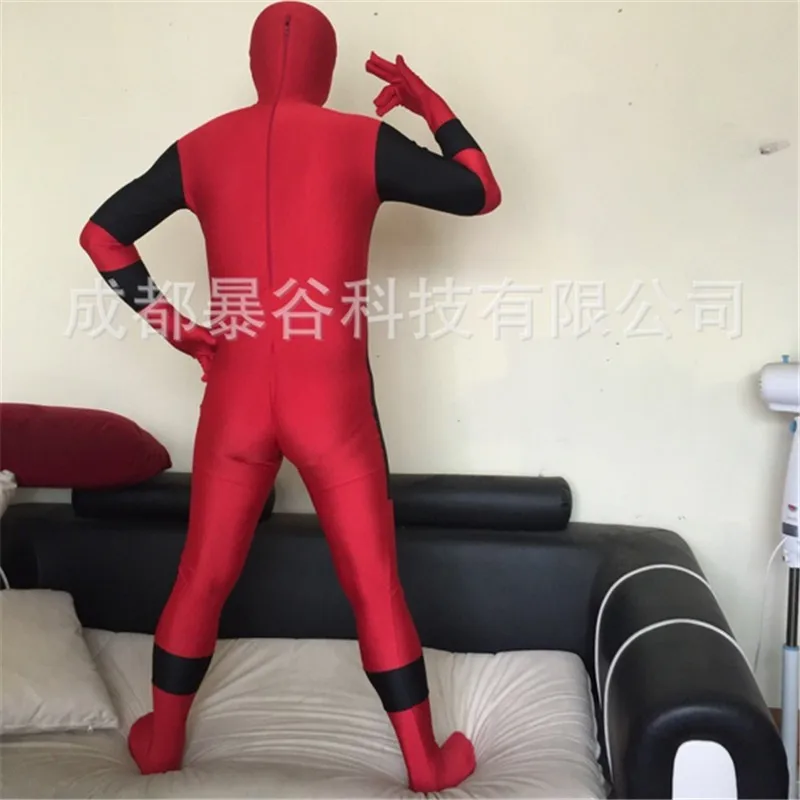 Высокое качество Красный взрослых Дэдпул Zentai костюм показывает супергероя Косплэй карнавал для вечеринки Mandy Хэллоуин Косплэй полный Средства ухода за кожей костюм