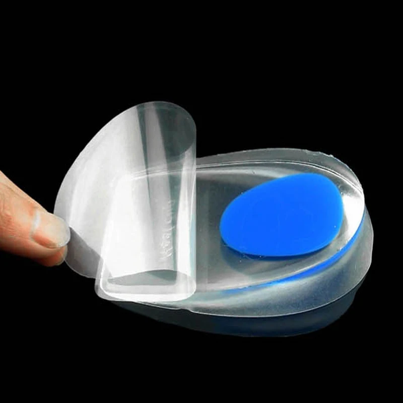 Silicone Gel Heel Pad Insole Shock Absorption Cushion Achilles Spur Pain Inserts Height Increase Massaging Pads For Women