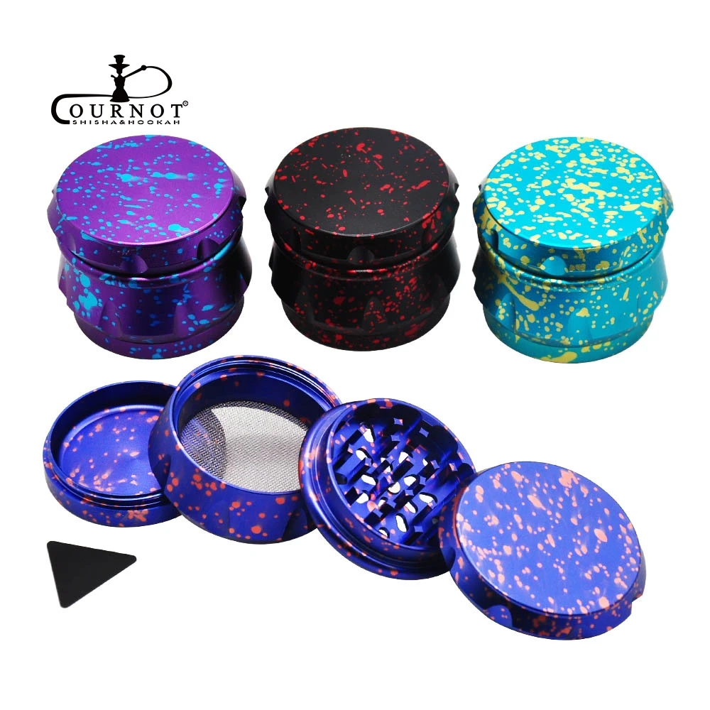 Cheap COURNOT Drum Aluminum Smoking Herb Grinder Metal 48MM 4 Layer Tobacco Smoking Grinder with CNC Diamond Teeth Smoke Crusher