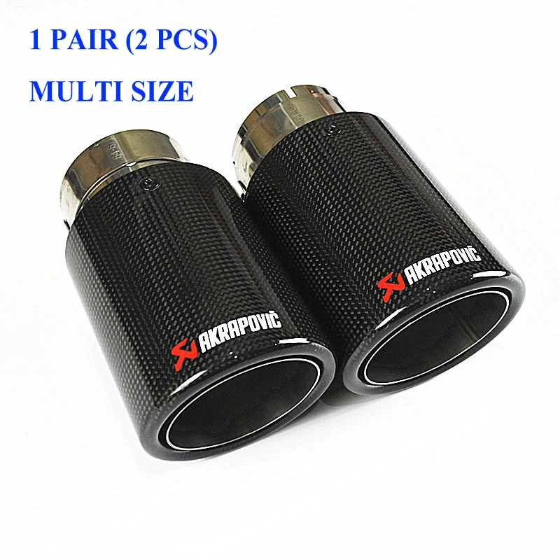 

1PCS Car styling Inlet 63mm to Outlet 89mm Carbon Fiber AK Exhausts Tips, Escape AK Carbon Muffler Tip End Pipes