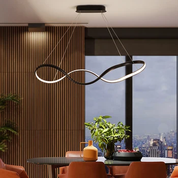 

Black or White Dimmable+RC led Chandelier For Living Room Bar Dining Room hanging lamp Modern chandelier lighting fixtures