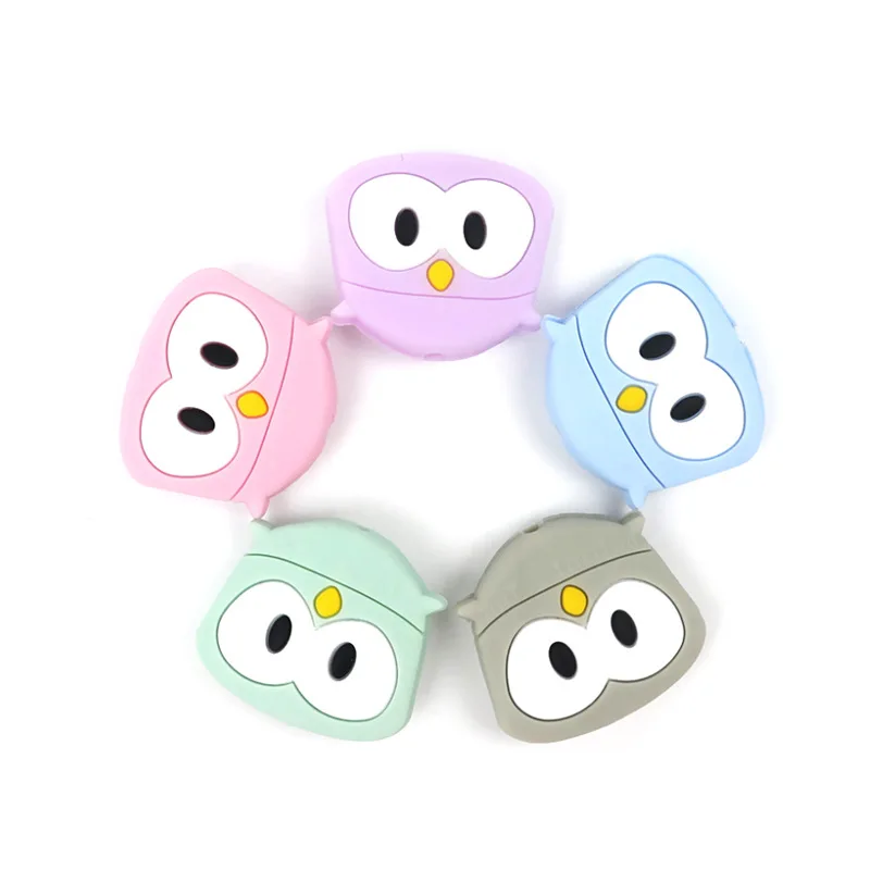 

Owl Silicone Baby Teethers Beads Mordedor Silicona Teething Toys BPA Free Flamingo Silicone Teether Necklace Pendant Baby Nurse
