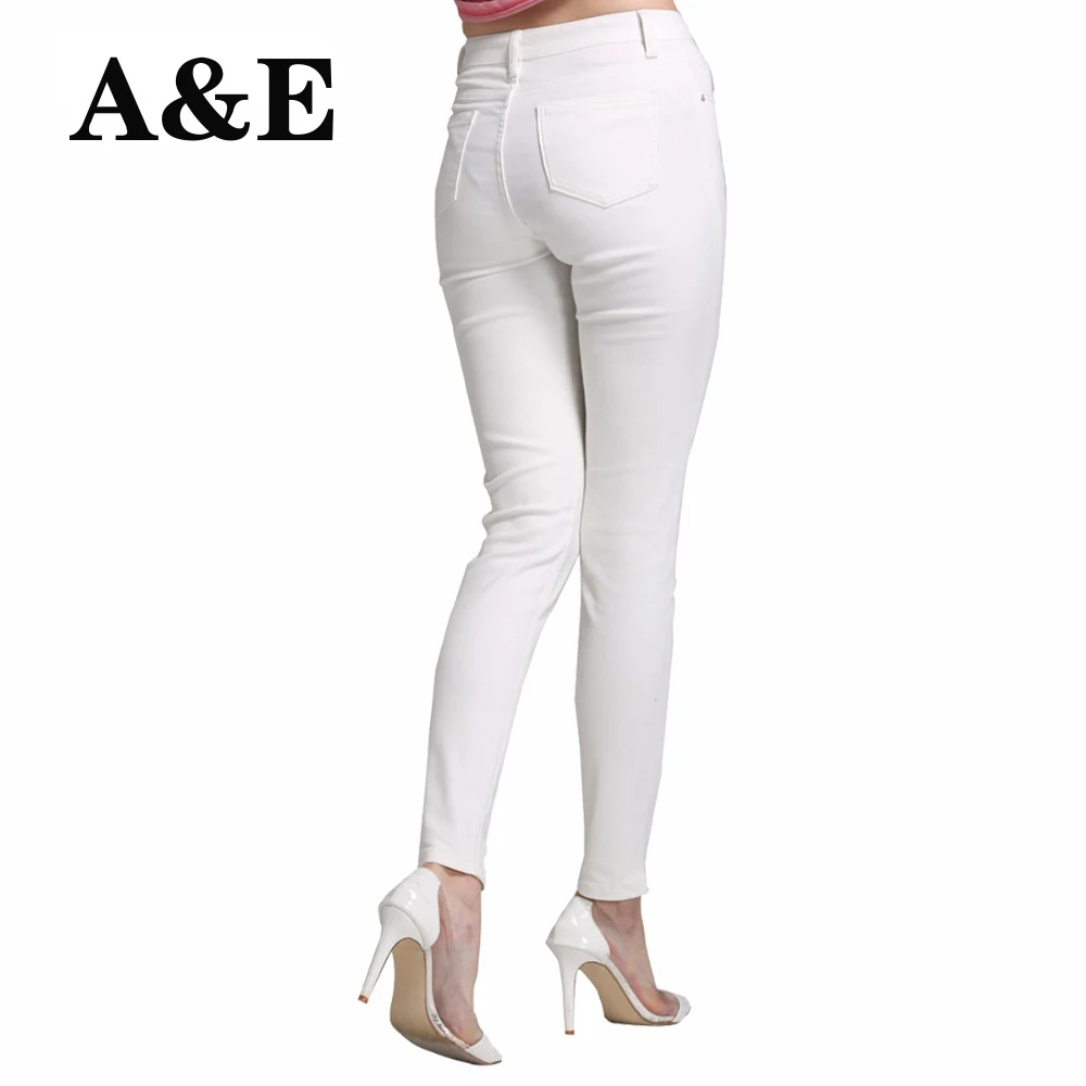 Alice & Elmer Skinny Jeans Woman Jeans For Girls Jeans Women High Waist Stretch Jeans Female Pants Shortened White