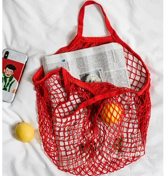 

Eco-friendly Hollowed out net bag Fruit/Vegetables storage bag lunch bag Fishing net tate 1pc/lot