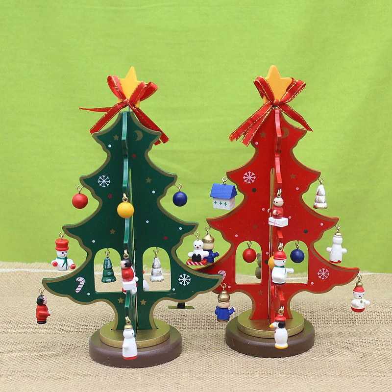 Diy の漫画木製クリスマスツリー置物装飾 4 サイズクリスマスギフトテーブルデスク装飾送料無料 Decorative Decorative Decor Diydecoration Christmas Aliexpress