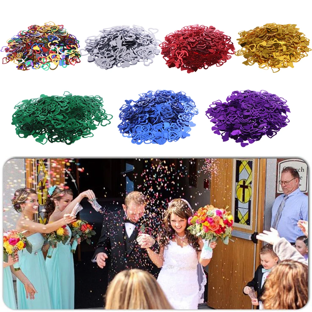 3200pcs 7mm/15mm Sparkling Love Heart Confetti Wedding Decoration Party
