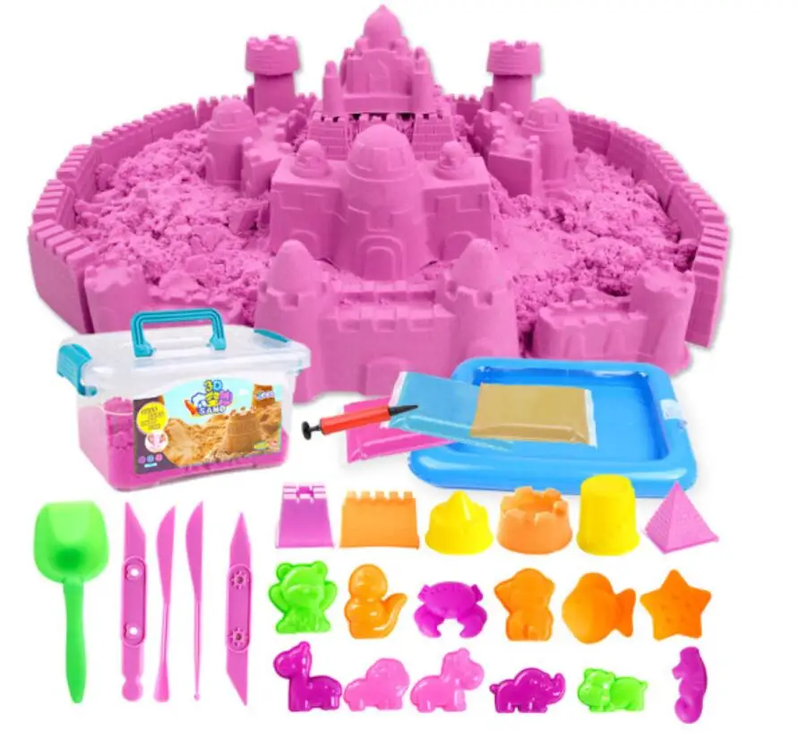 

Sand Magic Amazing Space Play Sand Fun Little Toys Sculpts Castle Architecture Set 66 pcs Molds Tool Kit , A Kinetic Sensory Art