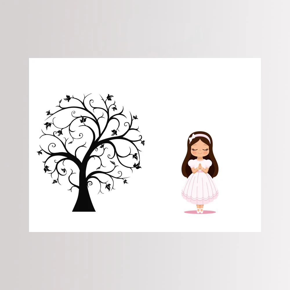 New Boy Girl Mi Primera Comunion Decoration Customized Fingerprint Guest Book DIY First Communion Souvenir Party Canvas Painting - Цвет: 133