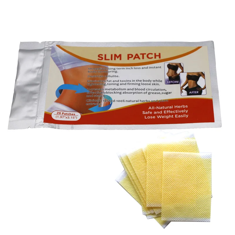

(100pcs=5bags/lot) Herbal Yellow Slim Patch Navel Belly Stickers Weight Loss