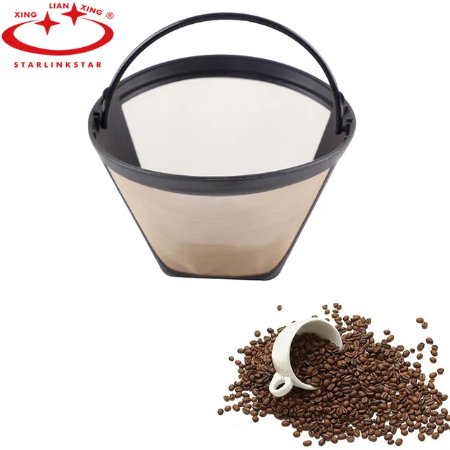 Special Price Coffee Filter Basket Cone Permanent Coffee Filter Reusable Coffee Maker Machine Filter Mesh Filters With Handle Cafe Coffee Tool