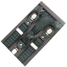 Модные Подтяжки Y-back форма двойного назначения зажимы на мужской кнопки подтяжки кожаные брюки suspensorio Жених 10 цветов NBD9115