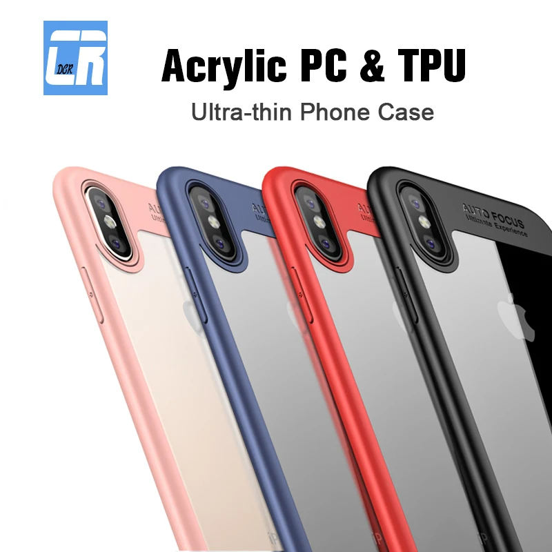 Ультратонкий силиконовый чехол из поликарбоната и ТПУ для iPhone X XS MAX XR акриловая